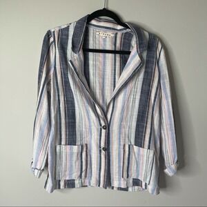 Xirena mixed striped lightweight cotton blazer‎ XS
